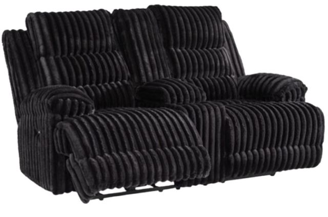 Signature Design by Ashley® Rhines Falls Onyx Double Power Reclining Loveseat with Console-0