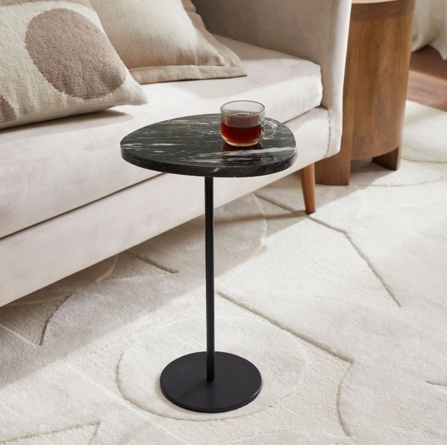 Renwil® Adeline Antique Green Side Table with Black Base-1