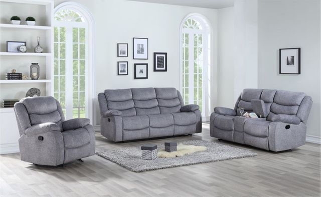 New Classic® Home Furnishings Granada Arcadia Beamer Gray Console Loveseat with Power Footrest-1