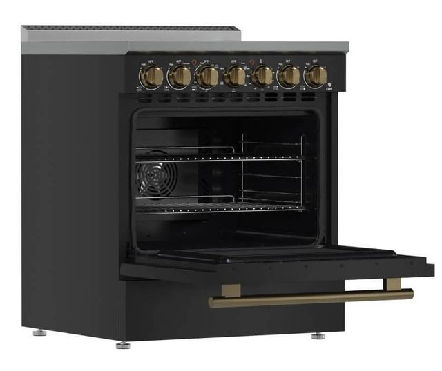FORNO® Paolo 30" Black Pro Style Electric Range-2
