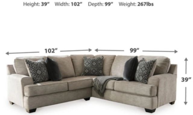 Signature Design by Ashley® Bovarian 2-Piece Stone L-Shape Sectional Sofa-1