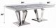ACME Furniture Satinka Light Gray Dining Table with Mirrored Silver Base-3