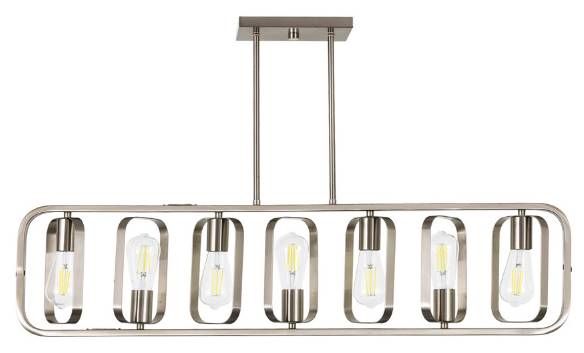 YHD Elliptical Polished Nickel 7-Light Island Light-2