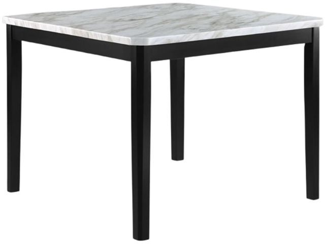 Crown Mark Pascal White Counter Dining Table with Black Legs-0