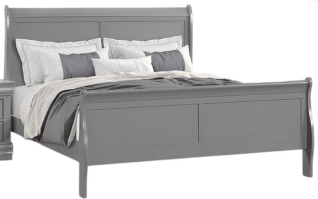 Furniture of America® Louis Philippe Gray Twin Sleigh Bed-0