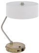 Cal® Lighting & Accessories Brushed Steel/White Desk Lamp-2