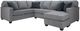 Decor-Rest® Furniture LTD 2541 2-Piece Baltic Gray Right-Arm Facing Sectional with Pillows-0