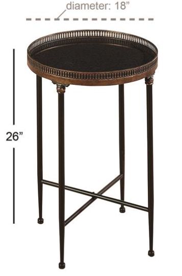 Deco Marche Black 18" Accent Table-1