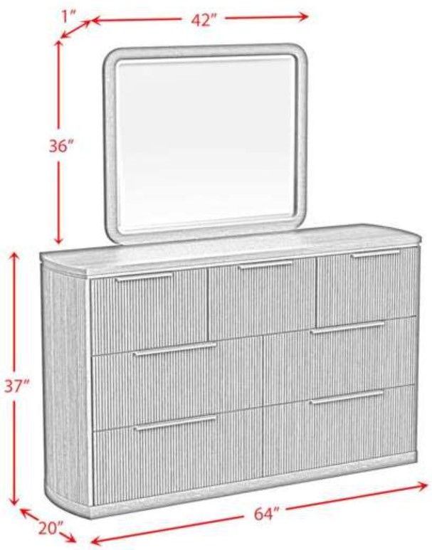 Elements International Sylvie Natural Dresser and Mirror Set in Natural-2