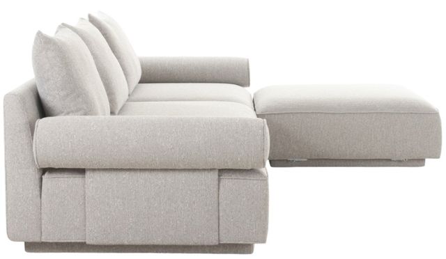 Moe's Home Collection Rosello Lounge 4-Piece Light Grey L-Shaped Modular Sectional and Ottoman-2