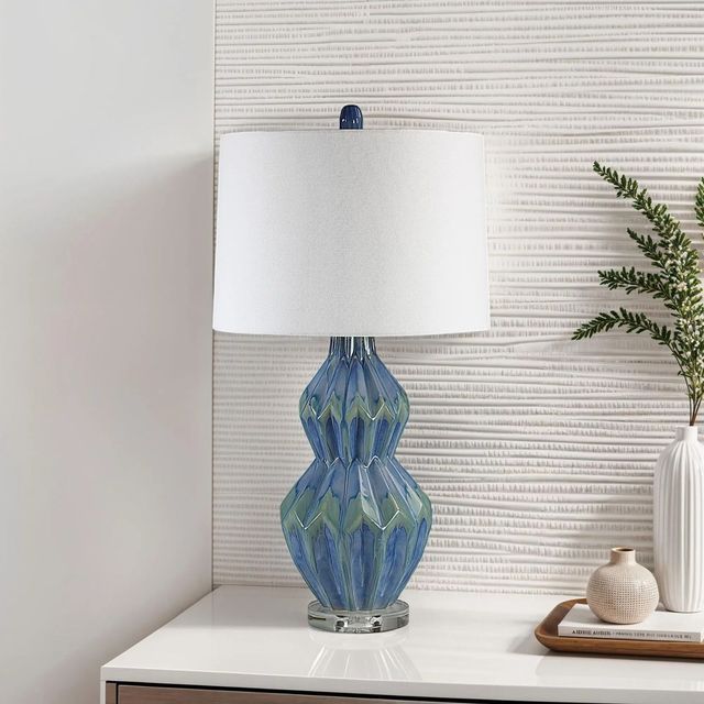 Renwil® Everren Serres Crystal/Turquoise Blue Table Lamp-3