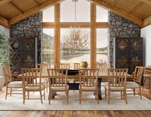 Hooker® Furniture Big Sky Vintage Natural/Saxony Porcelain Dining Arm Chair-1
