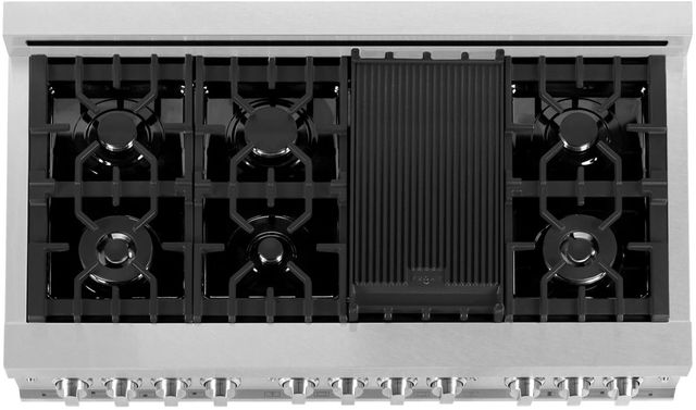ZLINE Legacy 48" Satin Stainless Steel Pro Style Dual Fuel Range with Griddle-2