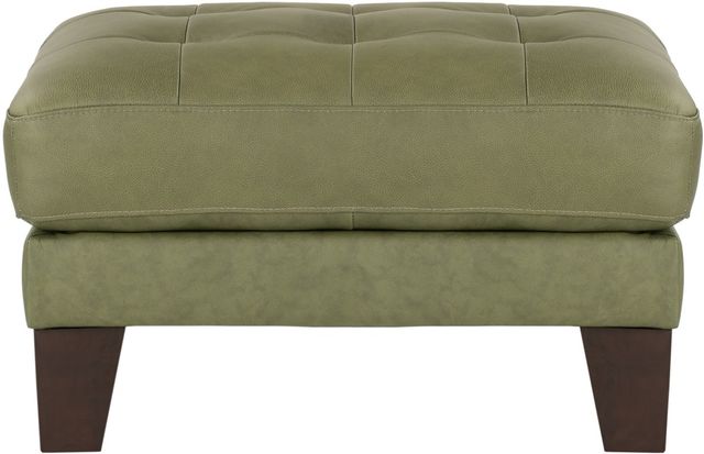 Leather Italia™ Cambria Vaughn Green Clover Ottoman-0