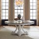 Liberty Furniture Magnolia Manor Weathered Bark Cloverleaf Dining Table with Antique White Base-1