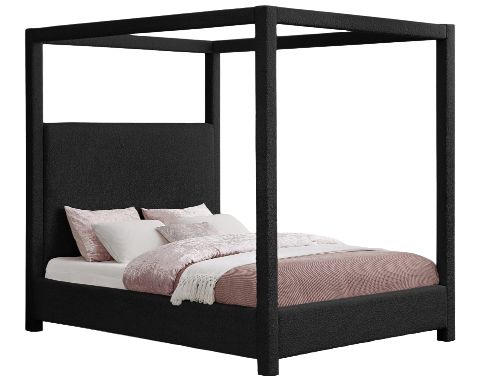 Meridian Furniture Eden Black Upholstered Canopy Bed-0