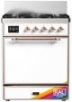 Ilve® Majestic III 30" Custom Pro Style Dual Fuel Liquid Propane Range with Solid Door and Copper Trim-0