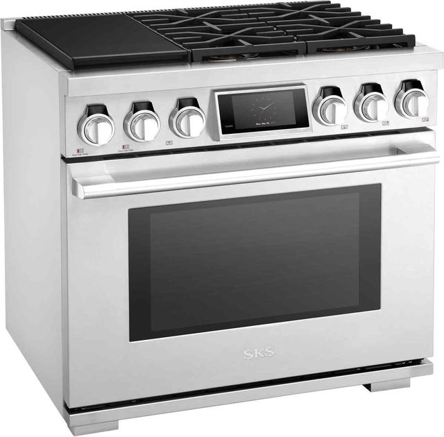 SKS 36" Stainless Steel Pro Style Dual Fuel Range-2