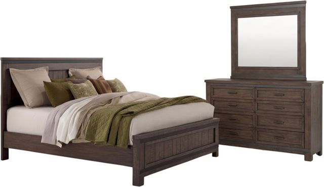 Liberty Furniture Thornwood Hills 3-Piece Rock Beaten Brown Queen Panel Bedroom Set-0