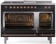 Ilve® Nostalgie II Series 48" Glossy Black Pro Style Dual Fuel Range-1