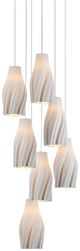 Currey & Company Posh Silver/White 7-Light Multi-Drop Pendant-0