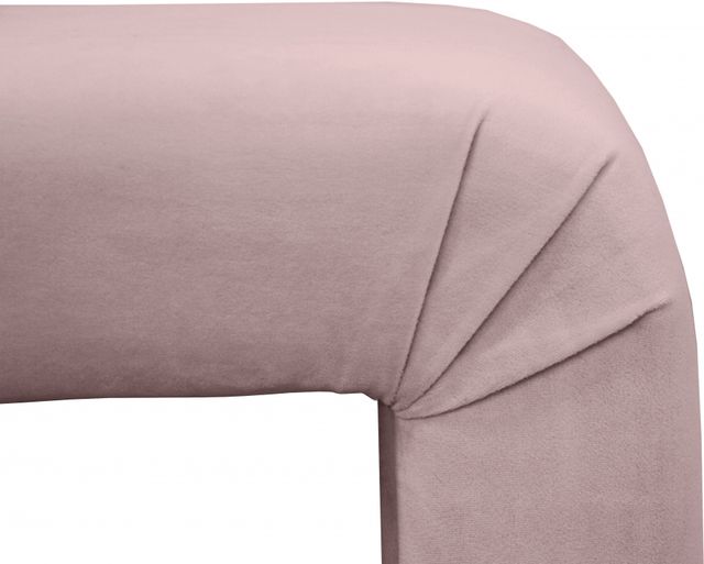 Meridian Furniture Minimalist Pink Velvet Accent Bench -3