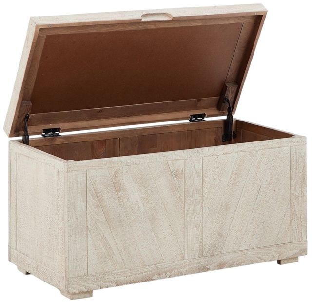 Signature Design by Ashley® Ryker Distressed White Storage Trunk-1