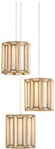 Currey & Company Daze Multi-Drop Antique Brass/Painted Silver/White Pendant Lighting-0