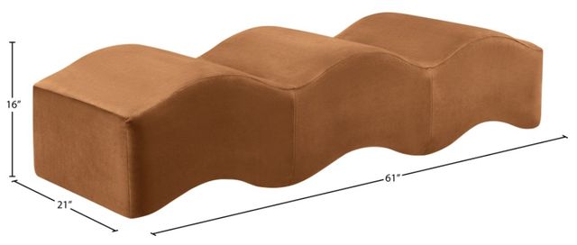 Meridian Furniture Wave Saddle Upholstered Bench-2