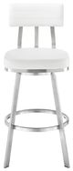 Armen Living Benjamin Brushed Stainless Steel/White Bar Stool-1