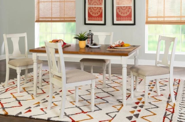 Powell® Willow 5-Piece Beige/Brown/Vanilla White Dining Set-1