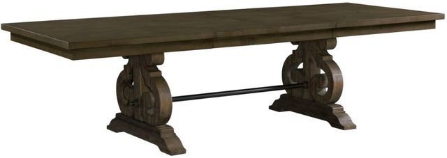 Elements International Stone Smokey Walnut Dining Table-0