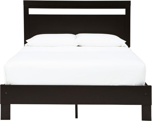 Signature Design by Ashley® Finch Matte Black Queen Panel Platform Bed-1