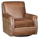 King Hickory Customizable Grant Leather and Fabric Swivel Chair-0