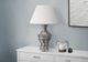 Monarch Specialties Inc. Grey Resin Table Lamp with Ivory Shade-2