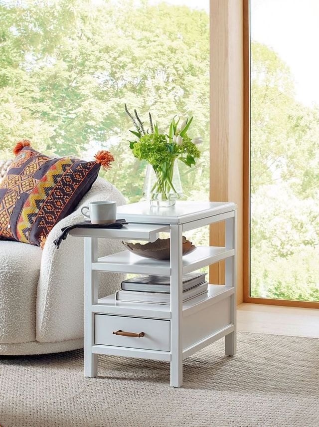 aspenhome® Alexander White Chairside Table-1