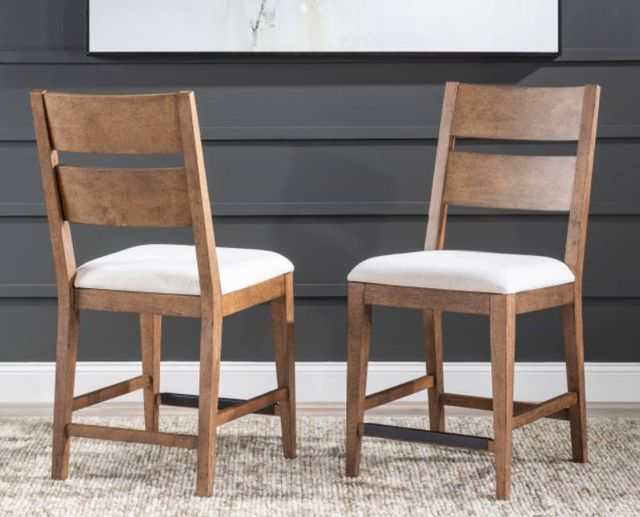 Legacy Classic Artisan's Place 2-Piece Monterey Pine/White Ladder Back Counter Stool Set-2