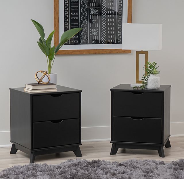 Powell® Portix 2-Piece Black Nightstand Set-1