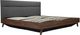 Mazin Furniture Fletcher Faux Walnut/Gray King Upholstered Platform Bed with Lift Storage-4