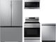 Samsung 4 Piece Fingerprint Resistant Stainless Steel Electric Kitchen Package-0