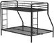 Coaster® Carson Glossy Black Metal Twin Over Full Bunk Bed-4