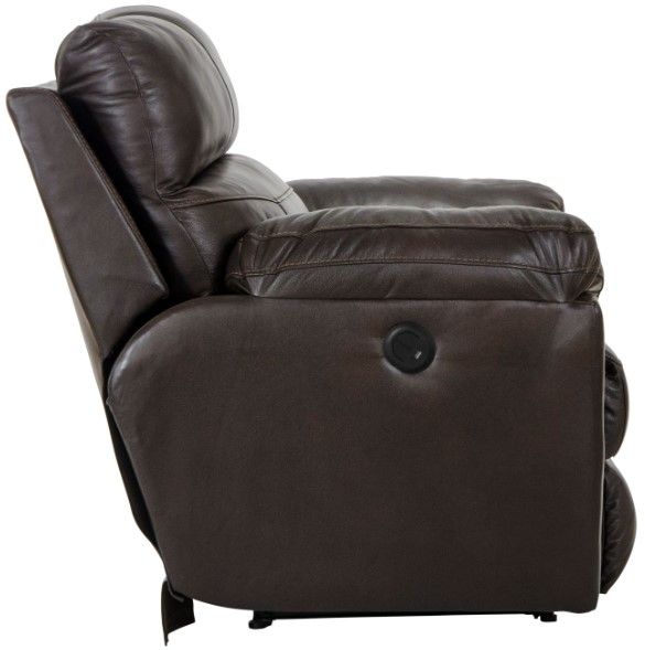 Catnapper® Costa Chocolate Leather Power Lay Flat Recliner-2