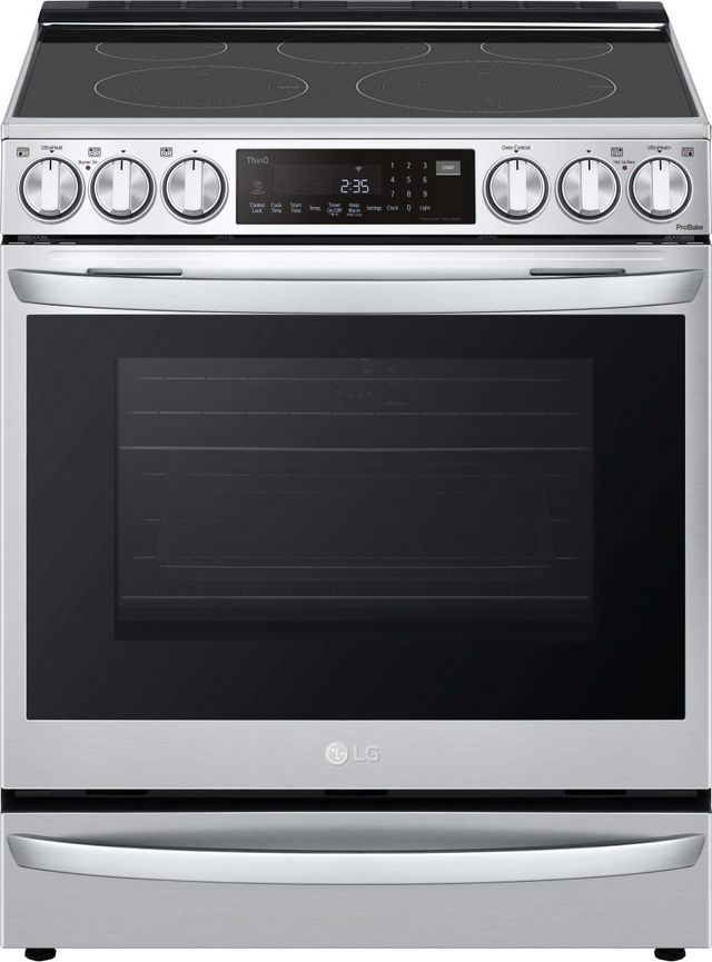 LG 30" PrintProof™ Stainless Steel Smart Slide In Electric Range with InstaView™ and Air Fry