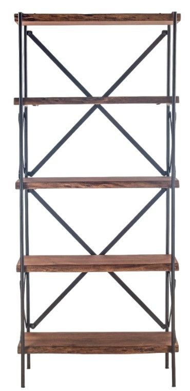 Home Trends & Design Organic Forge Antique Zinc/Raw Walnut Bookshelf-1
