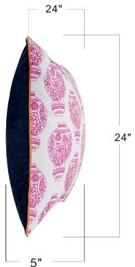 Stylecraft Tinck Dark Blue/Pink Throw Pillow-4