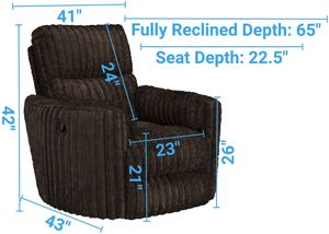 iAmerica Imagine Chocolate Manual Swivel Glider Recliner