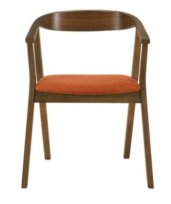 Armen Living Santana 2-Piece Orange Dining Chair Set-3