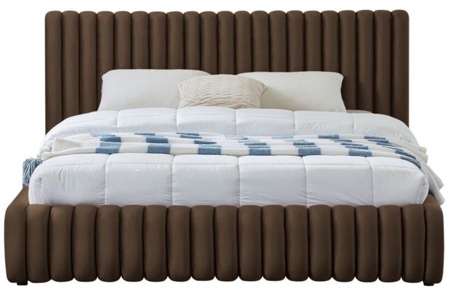 Meridian Furniture Nico Brown Velvet Full Upholstered Panel Bed-1