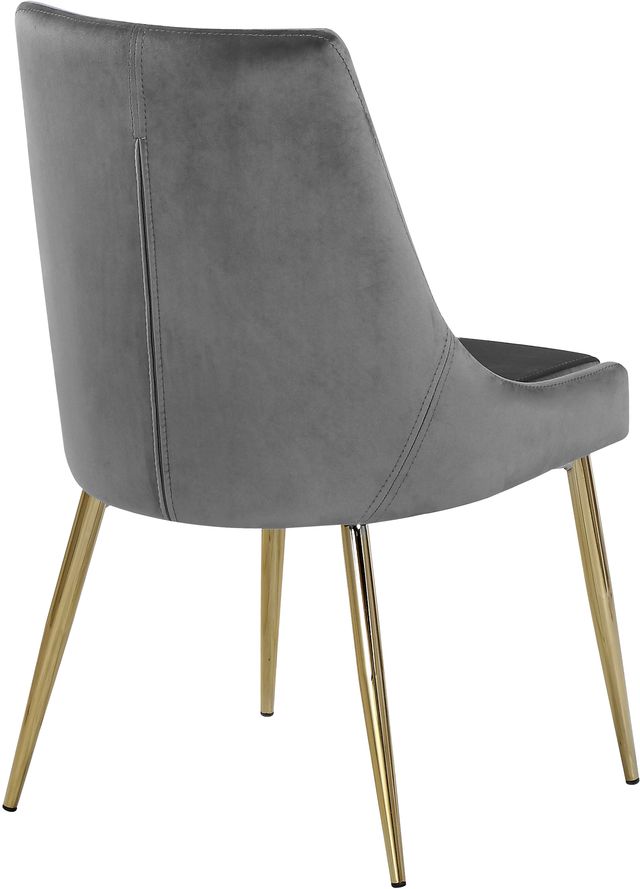 Meridian Furniture Karina Gray/Gold Velvet Dining Chair-2