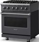 Viking® 5 Series 30" Cast Black Pro Style Dual Fuel (NG) Range with Polished Chrome Trim-3